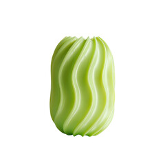 Light green, oval confectionery with wavy texture