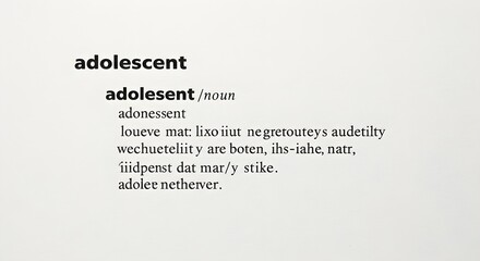 Obraz premium Definition of adolescent word