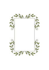Elegant Olive Branch Border Design for Wedding Invitations and Stationery Elements