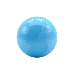 Smooth Turquoise World Globe Isolated PNG