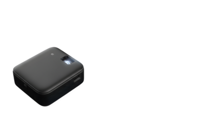 Compact portable projector isolated on transparent background, ideal for onthego presentations, movie nights, and sharing content anywhere with ease