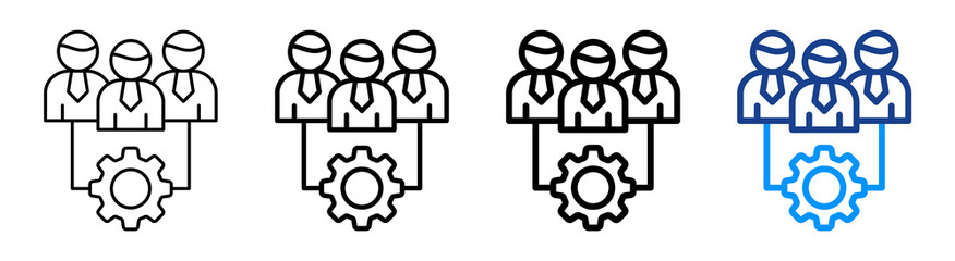 Team Resource Icon Different Style Outline Collection Set
