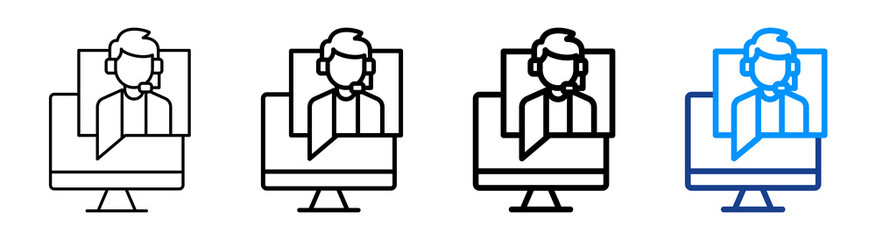 Virtual Assistant Icon Different Style Outline Collection Set