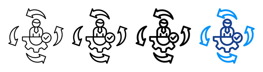 Change Management Icon Different Style Outline Collection Set