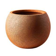 Terracotta round planter, textured