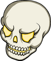 Halloween Skull Vector Illustration – Creepy Cartoon Skeleton Head