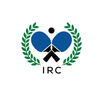 IRC Table Tennis Company logo. IRC Ping Pong Sports paddle logo design for entrepreneur and business. IRC Branding Design best icon.
