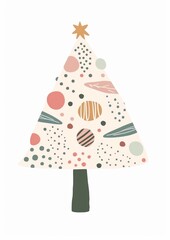 A Christmas tree illustration christmas design.