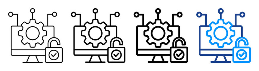 System Access Icon Different Style Outline Collection Set