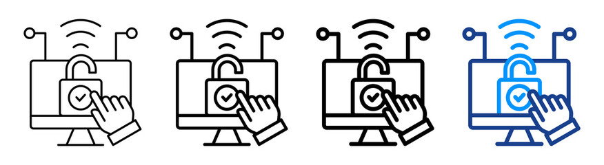 Network Access Control Icon Different Style Outline Collection Set