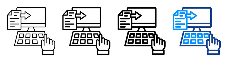 Data Entry Icon Different Style Outline Collection Set