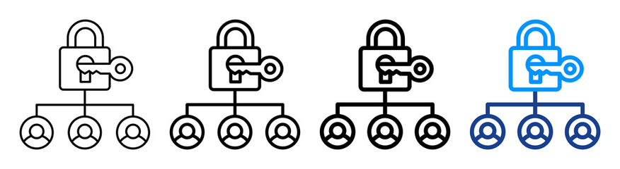 Multi Login Icon Different Style Outline Collection Set