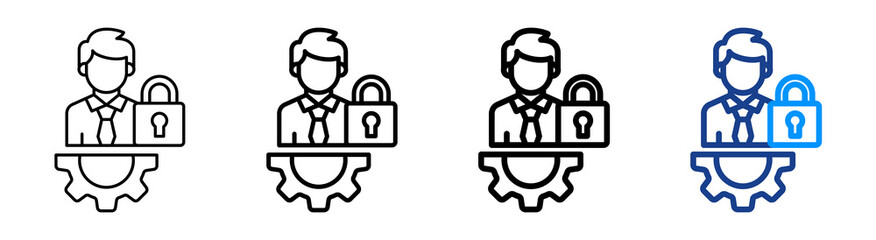 Login Management Icon Different Style Outline Collection Set