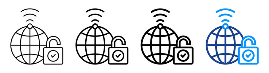 Internet Access Icon Different Style Outline Collection Set
