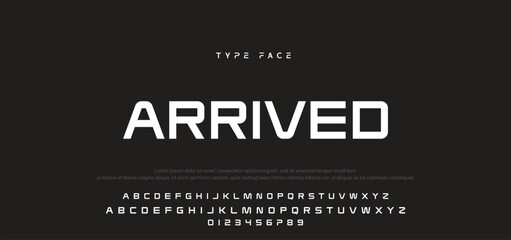 Creative digital modern alphabet fonts. Typography technology electronic dance music future creative font.
