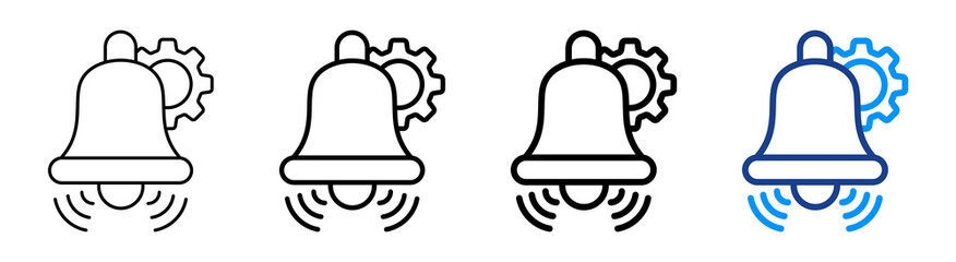 Notification Settings Icon Different Style Outline Collection Set