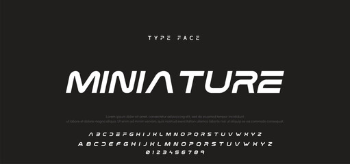 Creative digital modern alphabet fonts. Typography technology electronic dance music future creative font.