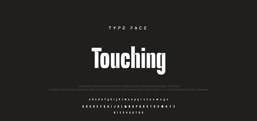 Obraz premium Creative digital modern alphabet fonts. Typography technology electronic dance music future creative font.