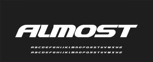 Obraz premium Modern Bold Font. Regular Italic and Number Typography urban style alphabet fonts for fashion, sport, technology, digital, movie, logo design, vector illustration.