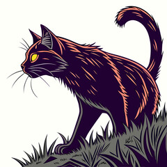 vector illustration of a cat
