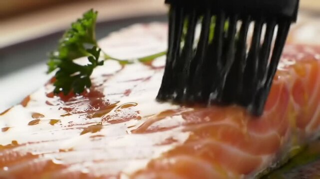 Preparing salmon fillet