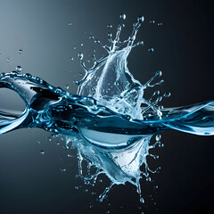 Abstract background of water splashing on a black background idea for freshnes