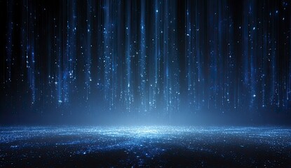 Abstract blue sparkle rain background