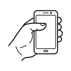 Smartphone Outline Icon, Mobile Phone Symbol, Digital Communication Device