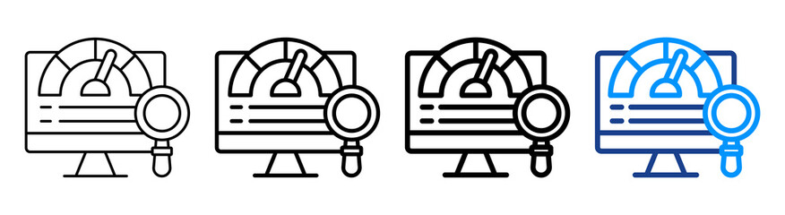 Kpi Analysis Icon Different Style Outline Collection Set