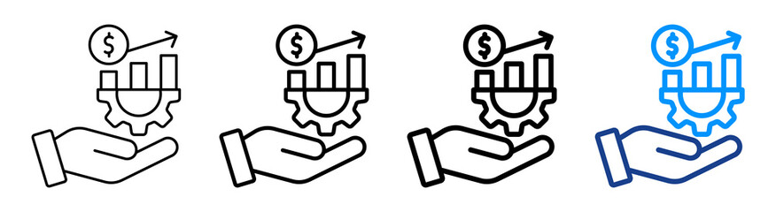 Profitability Icon Different Style Outline Collection Set