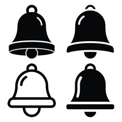 jingle bell vector icon set, black color and white background