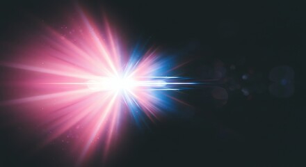 Pink and blue light burst with lens flare