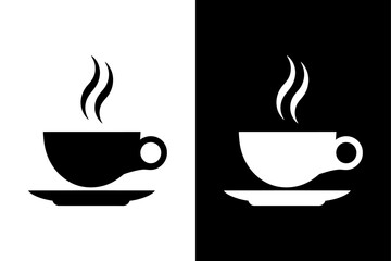 Minimal Coffee Cup Icon Design. Beverage Silhouette Vector Illustration