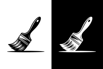 Minimal Paint Brush Vector Icon. Fine Art and Home Improvement Symbol