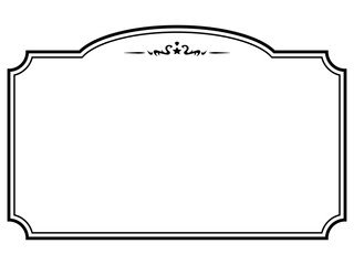 アンティークデザインのフレーム/星/黒/イラスト/素材