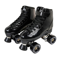 Black roller skates isolated on transparent background