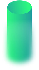 Green Blurred Gradient Cylinder with Soft Glow