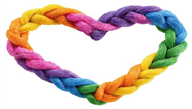 Rainbow braided rope heart shape - Powered by Adobe