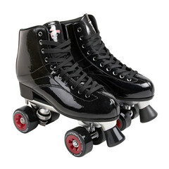 Black roller skates isolated on transparent background