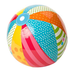Colorful beach ball isolated on transparent background