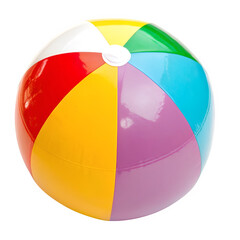 Colorful beach ball isolated on transparent background