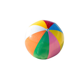 Colorful beach ball isolated on transparent background