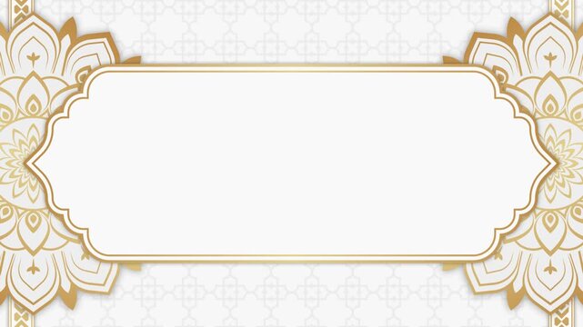 Golden Islamic mandala animation on white background
