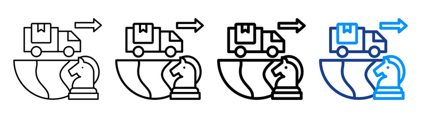 Export Strategy Icon Different Style Outline Collection Set