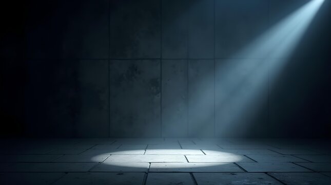 An empty spotlight shining
