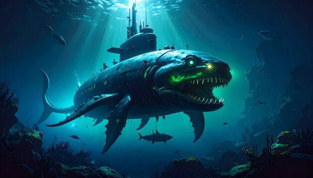 Underwater monster submarine
