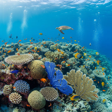 coral reef and fishes