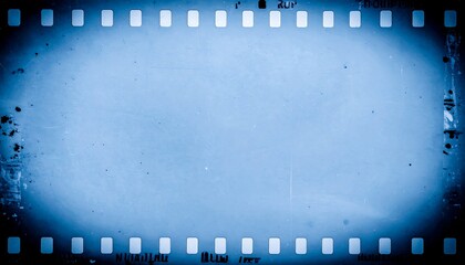 Vintage blue film negative frame