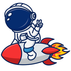 astronaut ride a rocket