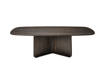 Dark wood oval coffee table